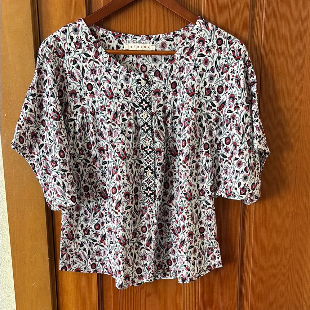 XIRENA Floral Blouse, Size M